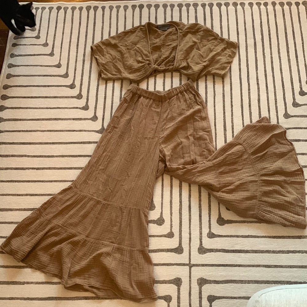 Gauze Anthro cover up set